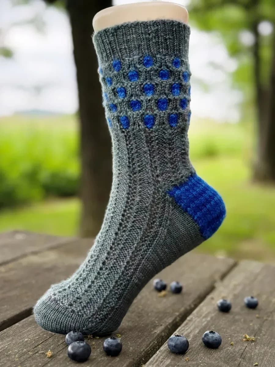 The Route des Bleuts Socks - Louise Robert Design