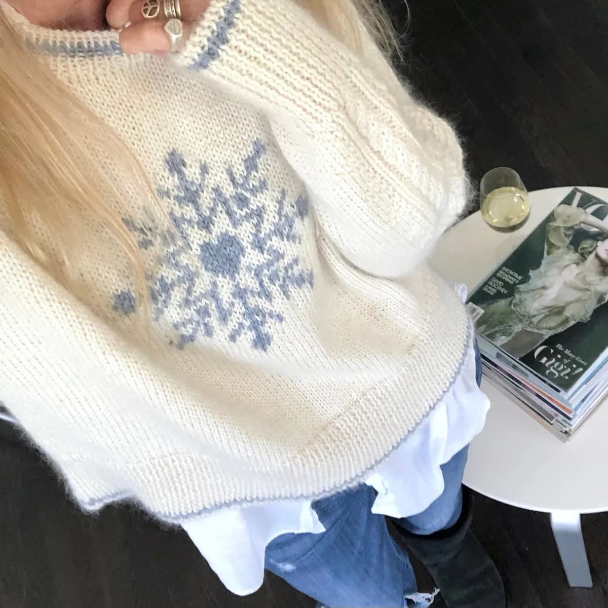 Cropped Love Snowflake Sweater - Marjolijn Reuter